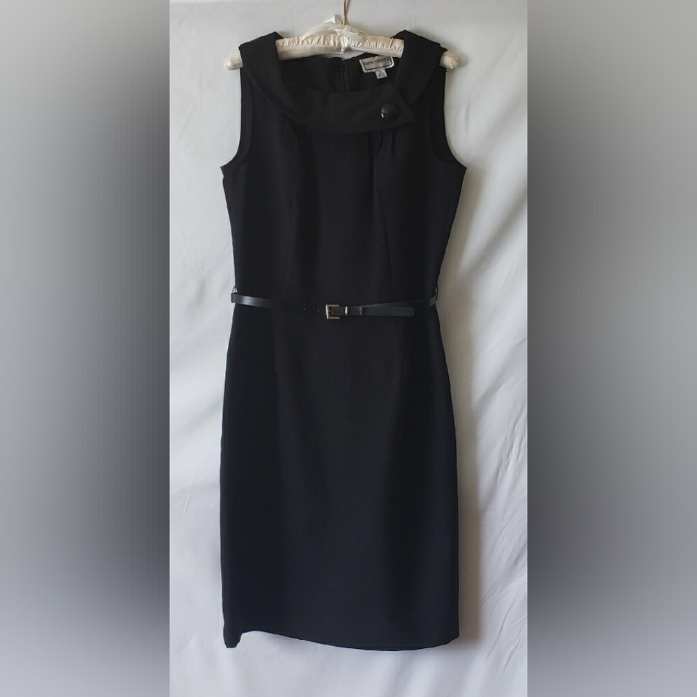 Karin Stevens Black Sleeveless Knee-Length Sheath Dress